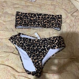woman’s cheetah print bikini